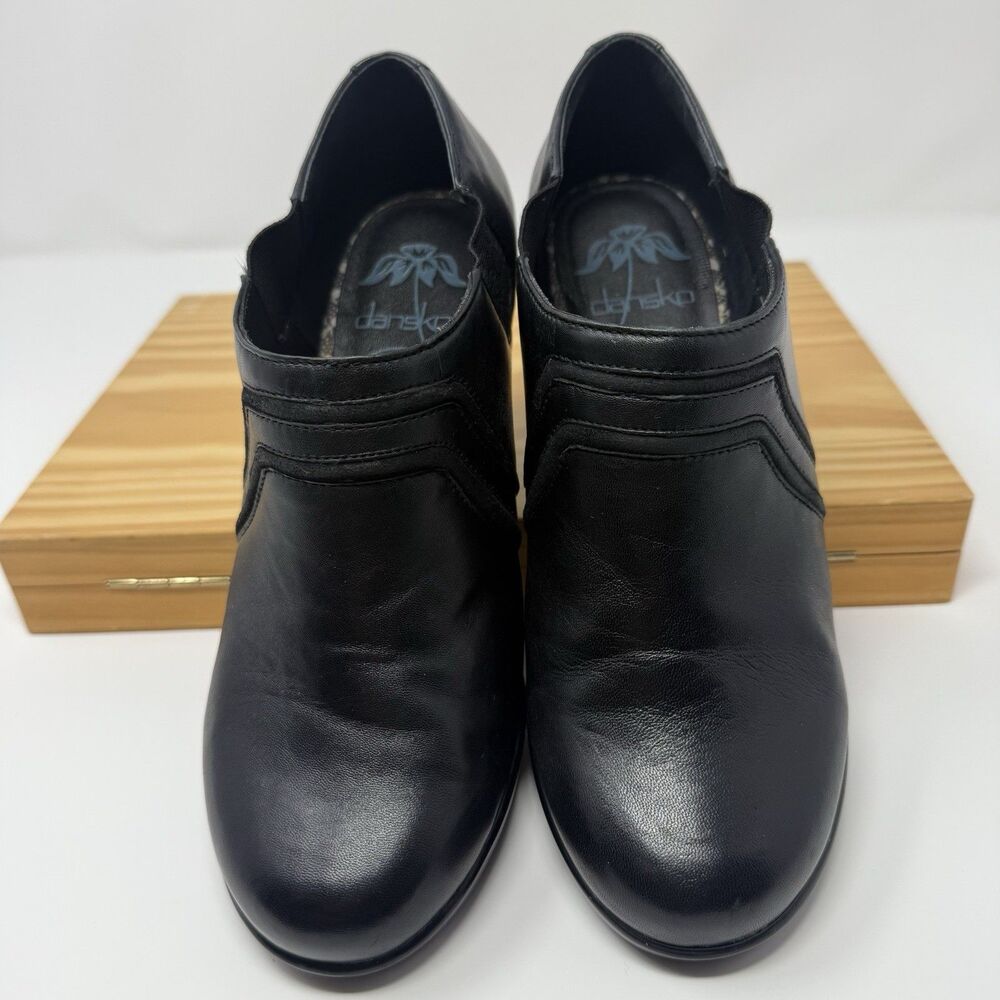Dansko Leather Pumps Womens EU 37 US 7 Black 3" Heel Comfort Shoes